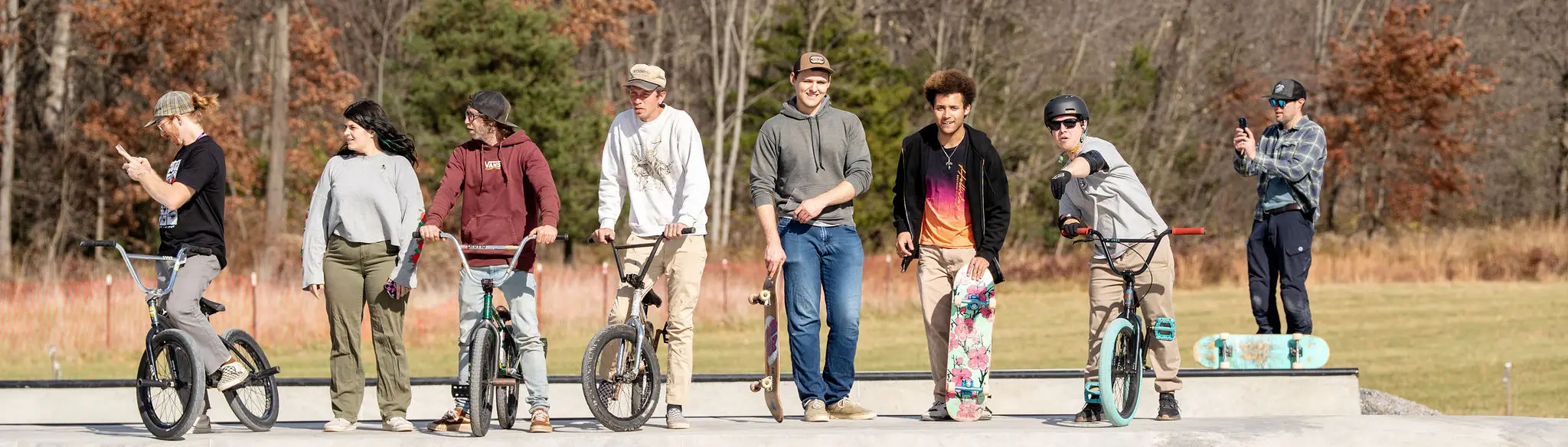 Cutting the ribbon of the Cumberland Skatepark